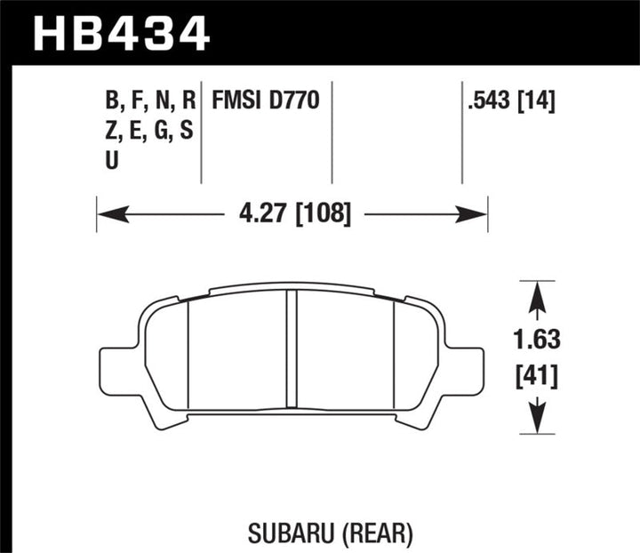 Hawk 02-03 WRX / 05-08 LGT D770 Performance Ceramic Street Rear Brake Pads - Premium Brake Pads - Performance from Hawk Performance - Just 459.71 SR! Shop now at Motors