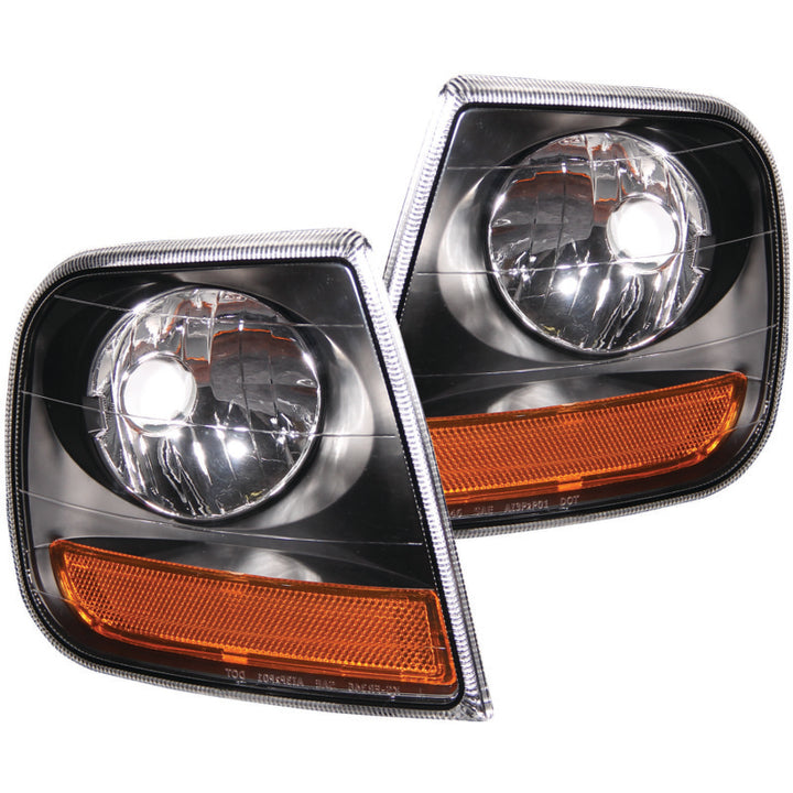 ANZO Corner Lights 1997-2003 Ford F-150 HARLEY DAVIDSON Style Corner Lights Black w/ Amber Reflector - Premium Lights Corner from ANZO - Just 288.87 SR! Shop now at Motors