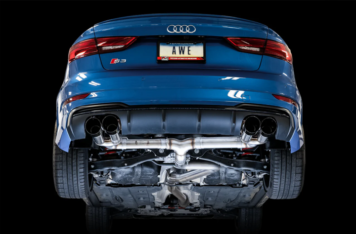 AWE Tuning Audi 8V S3 Track Edition Exhaust w/Diamond Black Tips 102mm - Premium Catback from AWE Tuning - Just 5422.02 SR! Shop now at Motors