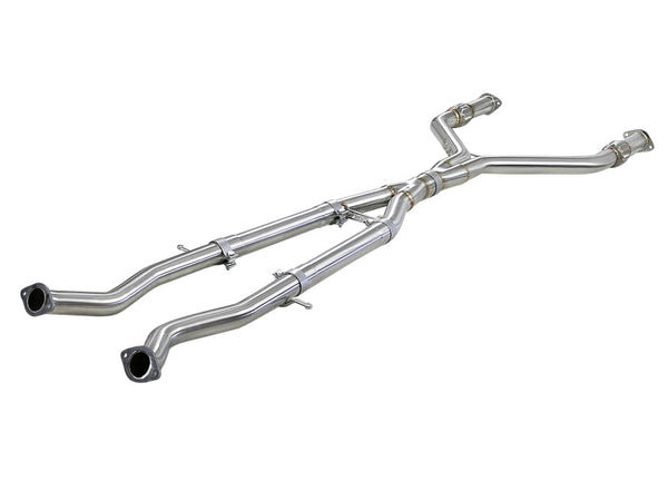 aFe Takeda 2.5in to 3in 304 SS Y-Pipe Exhaust System 16-18 Infiniti Q50/Q60 V6-3.0L (tt) - Premium X Pipes from aFe - Just 4353.87 SR! Shop now at Motors