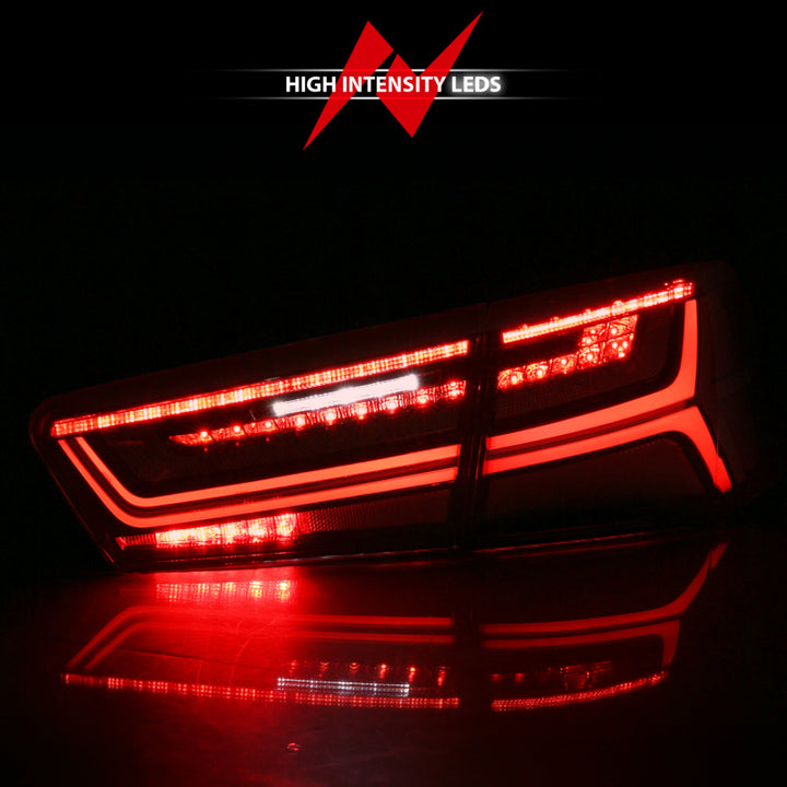 ANZO 2012-2018 Audi A6 LED Taillight Black Housing Red/Clear Lens 4 pcs (Sequential Signal) - Premium Tail Lights from ANZO - Just 3327.69 SR! Shop now at Motors