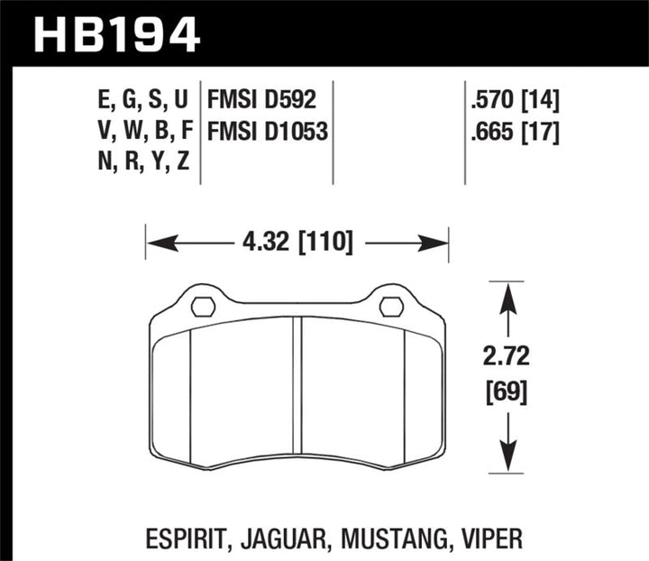 Hawk 2010 Camaro SS Performance Ceramic Street Rear Brake Pads - Premium Brake Pads - Performance from Hawk Performance - Just 615.22 SR! Shop now at Motors