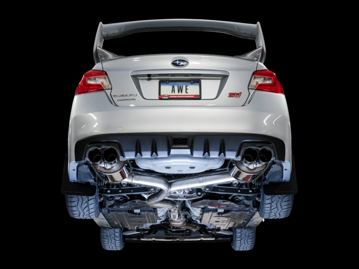 AWE Tuning Subaru STI VA / WRX GV / STI GV Sedan Touring Edition Exhaust - Diamond Black Tip (102mm) - Premium Catback from AWE Tuning - Just 5797.41 SR! Shop now at Motors
