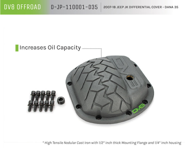 DV8 Offroad HD Dana 35 Diff Cover Cast Iron Gray Powdercoat - Premium Diff Covers from DV8 Offroad - Just 508.25 SR! Shop now at Motors