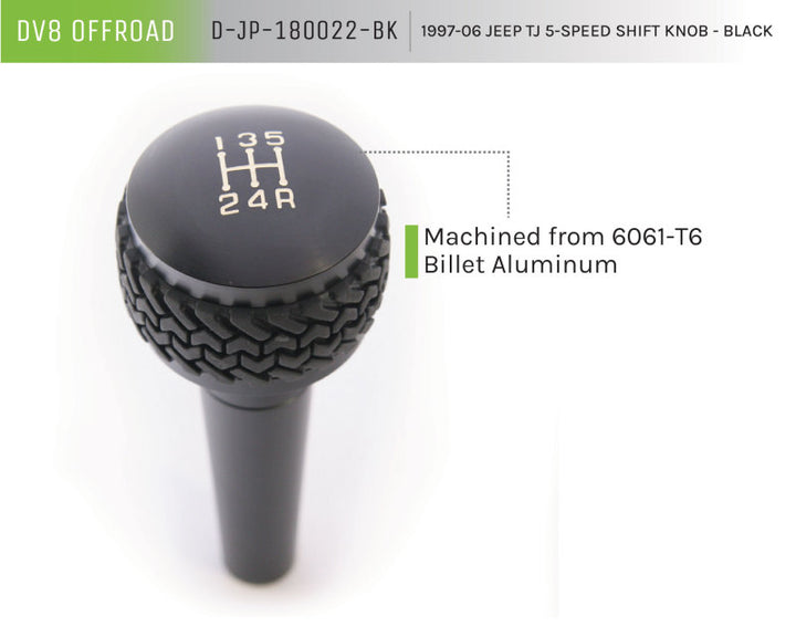 DV8 Offroad 1997-06 Jeep TJ 5-Speed Shift Knob And Lever Black - Premium Shift Knobs from DV8 Offroad - Just 219.38 SR! Shop now at Motors