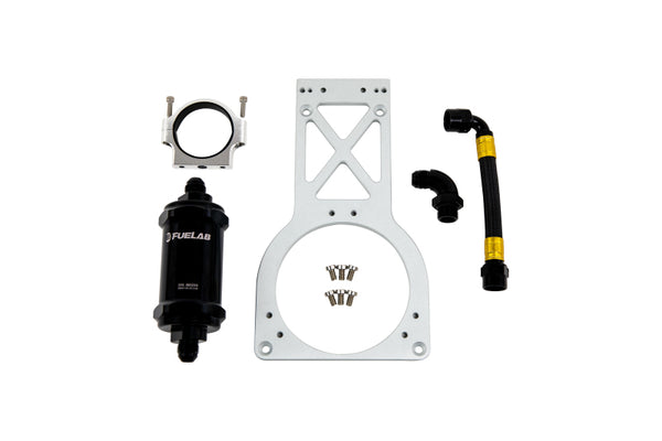 Fuelab Fuel Surge Upgrade Filter Kit (Bracket/Hardware/Hose Assembly/90 Degree Fitting) - 235mm