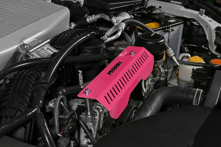 Perrin 22-23 Subaru WRX Pulley Cover (Short Version - Works w/AOS System) - Hyper Pink - Premium Engine Covers from Perrin Performance - Just 315.67 SR! Shop now at Motors
