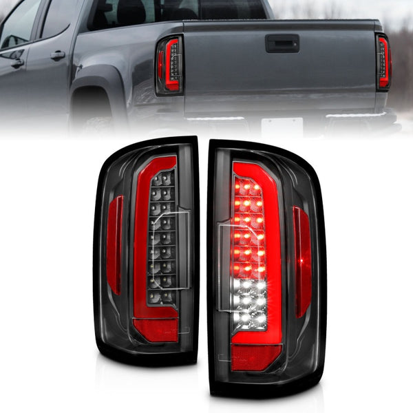 ANZO 15-21 Chevrolet Colorado Full LED Tail Lights w/ Red Lightbar Black Housing Clear Lens - Premium Tail Lights from ANZO - Just 1747.28 SR! Shop now at Motors