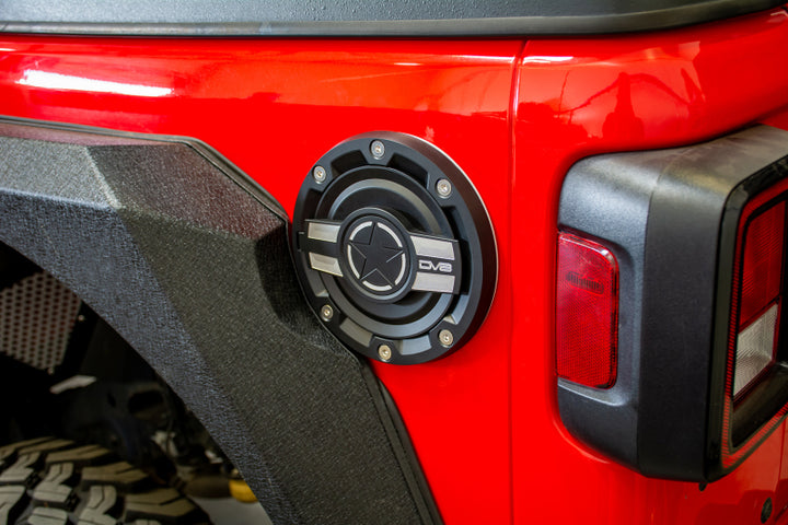 DV8 Offroad 2018+ Jeep JL Aluminum Fuel Door for 20-Pres Wrangler - Premium Fuel Caps from DV8 Offroad - Just 632.32 SR! Shop now at Motors