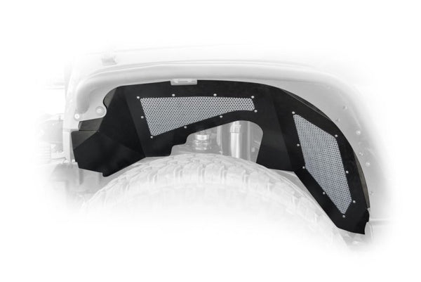 DV8 Offroad 07-17 Jeep Wrangler JK Front Aluminum 1 Piece Inner Fender - Black (2/4 Door) - Premium Wheel Well Liners from DV8 Offroad - Just 1230.24 SR! Shop now at Motors