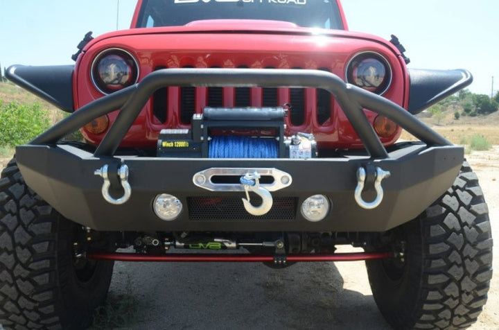 DV8 Offroad 07-18 Jeep Wrangler JK/JL FS-14 Mid Length Steel Front Bumper w/ Fog Lights & LED Lights - Premium Bumpers - Steel from DV8 Offroad - Just 2728.97 SR! Shop now at Motors