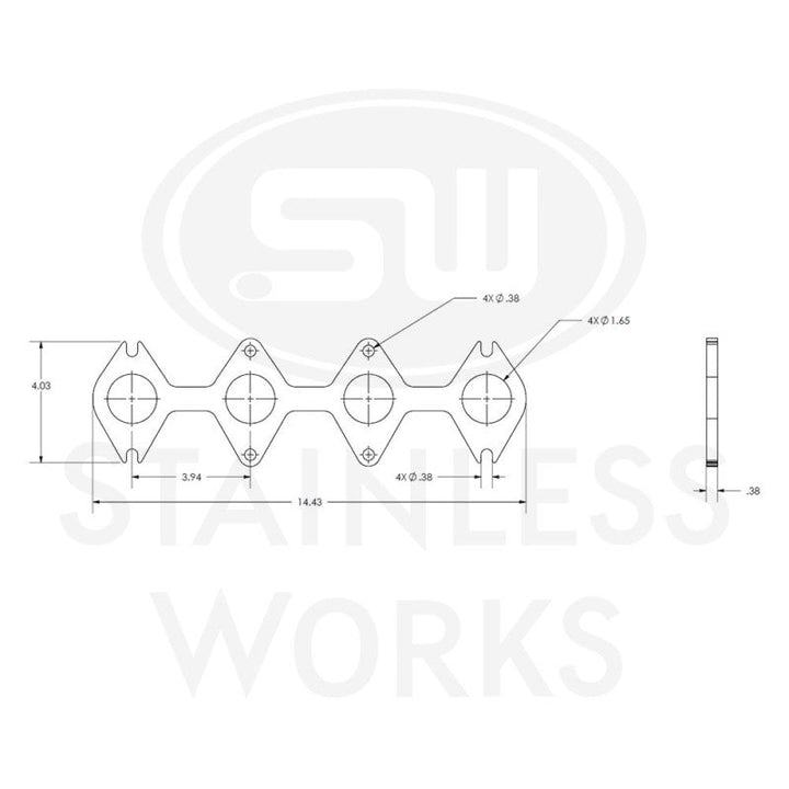 Stainless Works Small Block Ford 4.6L 3V Round Port Header 304SS Exhaust Flanges 1-5/8in Primaries - Premium Flanges from Stainless Works - Just 720.04 SR! Shop now at Motors