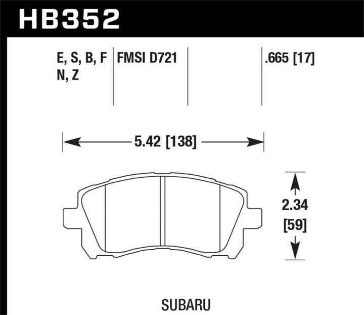 Hawk 1998-2/2002 Subaru Forester L (w/Rear Drum Brakes) High Perf. Street 5.0 Front Brake Pads - Premium Brake Pads - Performance from Hawk Performance - Just 507.04 SR! Shop now at Motors