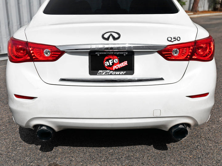 aFe Takeda 2.5in 304 SS Cat-Back Exhaust System w/ Black Tips 16-18 Infiniti Q50 V6-3.0L (tt) - Premium Catback from aFe - Just 6748.51 SR! Shop now at Motors