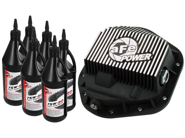 aFe Power Front Diff Cover w/ 75W-90 Gear Oil 5/94-12 Ford Diesel Trucks V8 7.3/6.0/6.4/6.7L (td) - Premium Diff Covers from aFe - Just 1555.48 SR! Shop now at Motors