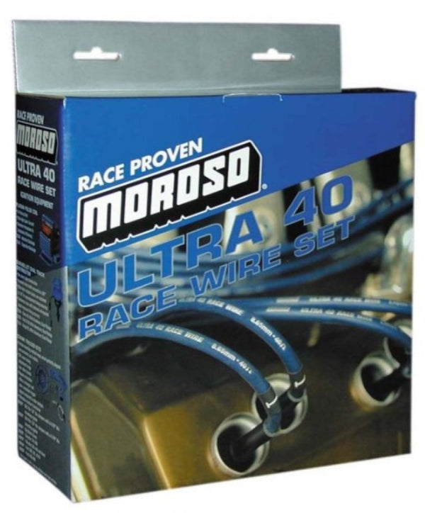 Moroso Chevrolet Small Block Ignition Wire Set - Ultra 40 - Unsleeved - Non-HEI - Under Header - Blk