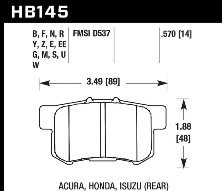 Hawk 1997-1997 Acura CL 2.2 HPS 5.0 Rear Brake Pads - Premium Brake Pads - Performance from Hawk Performance - Just 405.62 SR! Shop now at Motors