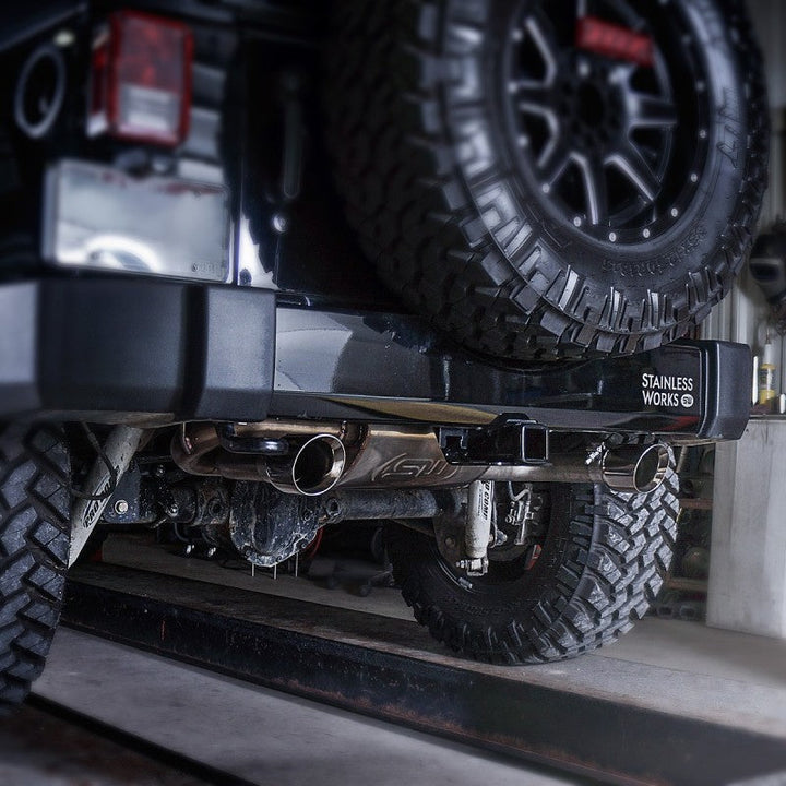 Stainless Works 2007-17 Jeep Wrangler Axleback Exhaust - Premium Catback from Stainless Works - Just 3036.98 SR! Shop now at Motors