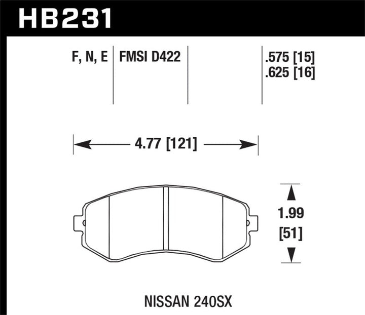 Hawk 89-93 240SX LE & SE (non-ABS) & Base / 94-96 240SX SE & Base HP+ Street Front Brake Pads - Premium Brake Pads - Performance from Hawk Performance - Just 662.54 SR! Shop now at Motors