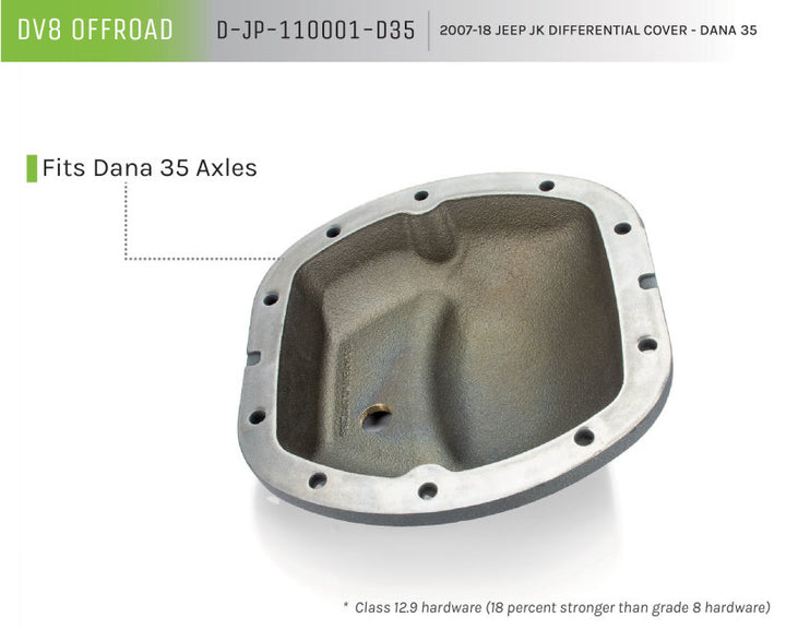 DV8 Offroad HD Dana 35 Diff Cover Cast Iron Gray Powdercoat - Premium Diff Covers from DV8 Offroad - Just 508.25 SR! Shop now at Motors