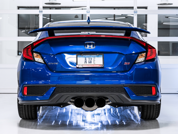 AWE Tuning 2016+ Honda Civic Si Touring Edition Exhaust w/Front Pipe & Triple Diamond Black Tips - Premium Catback from AWE Tuning - Just 5965.48 SR! Shop now at Motors
