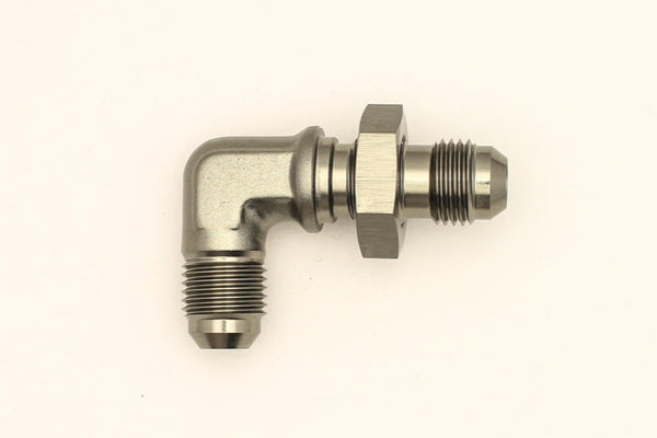 DeatschWerks 6AN Male Flare To 6AN Male Flare Bulkhead Adapter 90-Degree (Incl. Nut) - Premium Fittings from DeatschWerks - Just 56.26 SR! Shop now at Motors