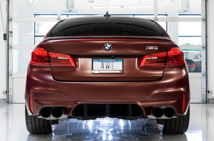 AWE Tuning 18-19 BMW F90 M5 SwitchPatch Cat-Back Exhaust- Black Diamond Tips - Premium Catback from AWE Tuning - Just 12352.45 SR! Shop now at Motors