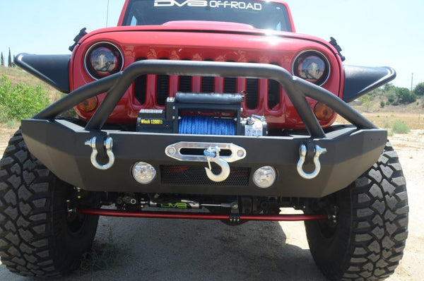 DV8 Offroad 07-18 Jeep Wrangler JK/JL FS-14 Mid Length Steel Front Bumper w/ Fog Lights & LED Lights - Premium Bumpers - Steel from DV8 Offroad - Just 2728.97 SR! Shop now at Motors