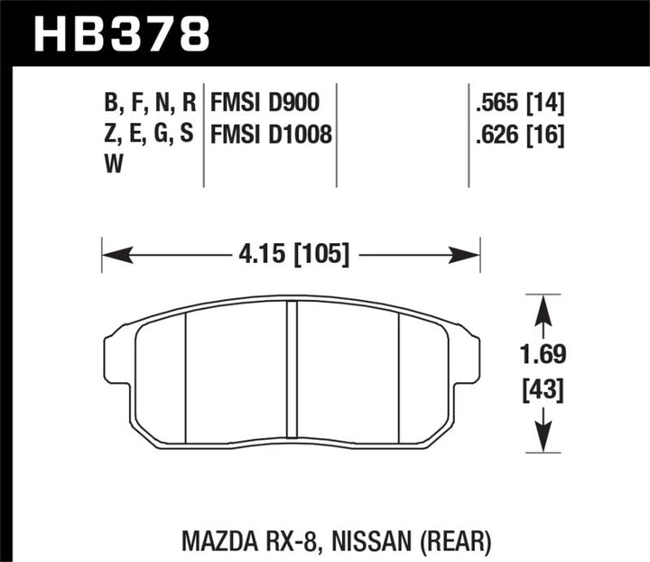 Hawk 03-07 RX8 HPS Street Rear Brake Pads (D1008) - Premium Brake Pads - Performance from Hawk Performance - Just 537.46 SR! Shop now at Motors