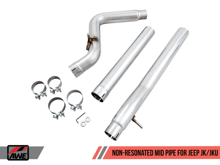 AWE Tuning 07-18 Jeep Wrangler JK/JKU 3.6L Non-Resonated Mid Pipe - Premium Connecting Pipes from AWE Tuning - Just 1601.59 SR! Shop now at Motors