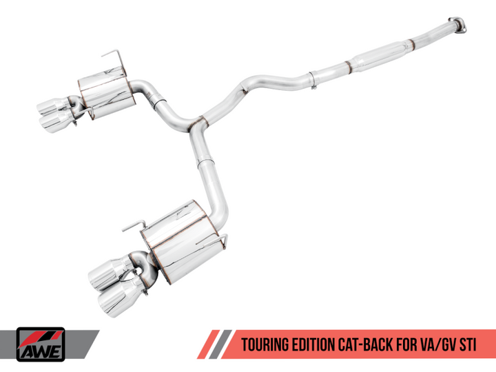 AWE Tuning Subaru STI VA / WRX GV / STI GV Sedan Touring Edition Exhaust - Diamond Black Tip (102mm) - Premium Catback from AWE Tuning - Just 5797.41 SR! Shop now at Motors