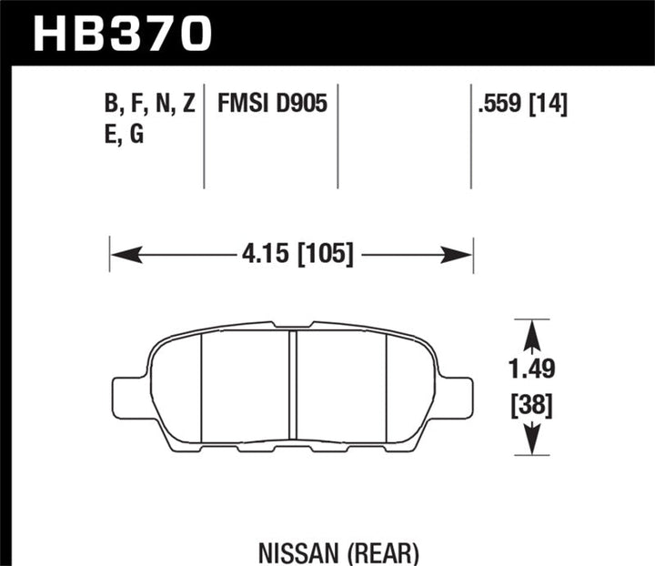 Hawk 03-07 350z / G35 / G35X w/o Brembo HP+ Street Rear Brake Pads - Premium Brake Pads - Performance from Hawk Performance - Just 483.38 SR! Shop now at Motors