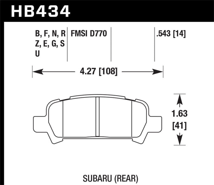 Hawk 02-03 WRX / 05-08 LGT D770 HP+ Street Rear Brake Pads - Premium Brake Pads - Performance from Hawk Performance - Just 510.56 SR! Shop now at Motors