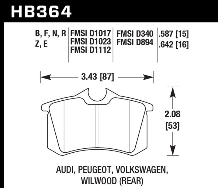 Hawk 89-92 VW Golf GTi / GLS Turbo/ GLX ( VR6) / 1.8 Turbo / VR6 / 00-06 Audi TT HPS Street Rear Bra - Premium Brake Pads - Performance from Hawk Performance - Just 490.14 SR! Shop now at Motors