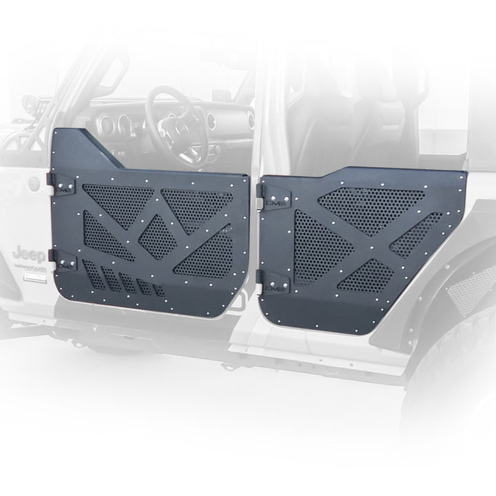 DV8 18-22 Jeep 4 Door JL/JT Aluminum Half Doors with Perforated Mesh Front - Premium Doors from DV8 Offroad - Just 2912.13 SR! Shop now at Motors