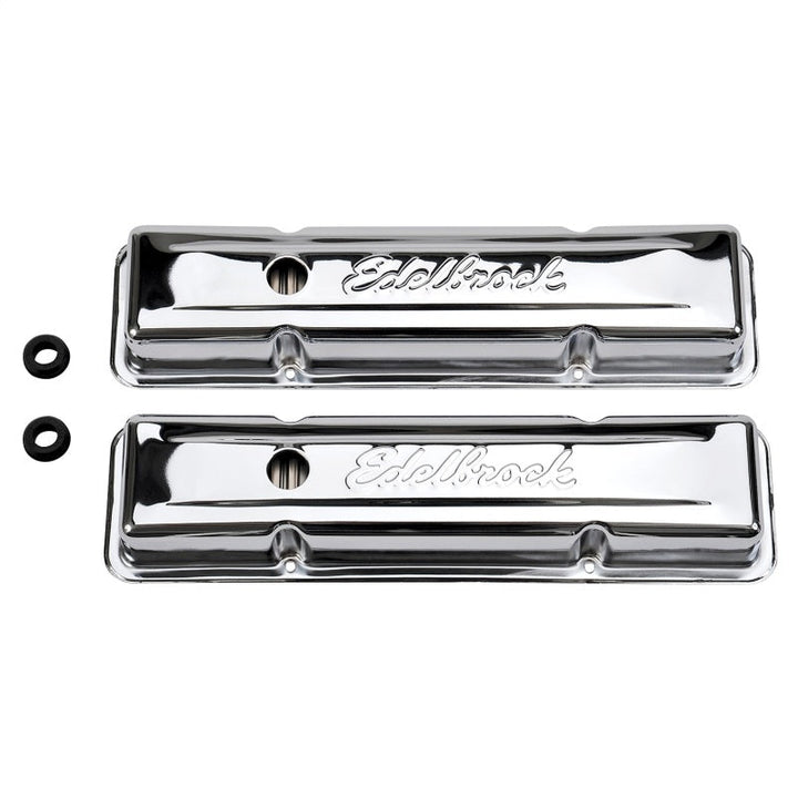 Edelbrock Valve Cover Signature Series Chevrolet 1959-1986 262-400 CI V8 Low Chrome - Premium Valve Covers from Edelbrock - Just 213.75 SR! Shop now at Motors