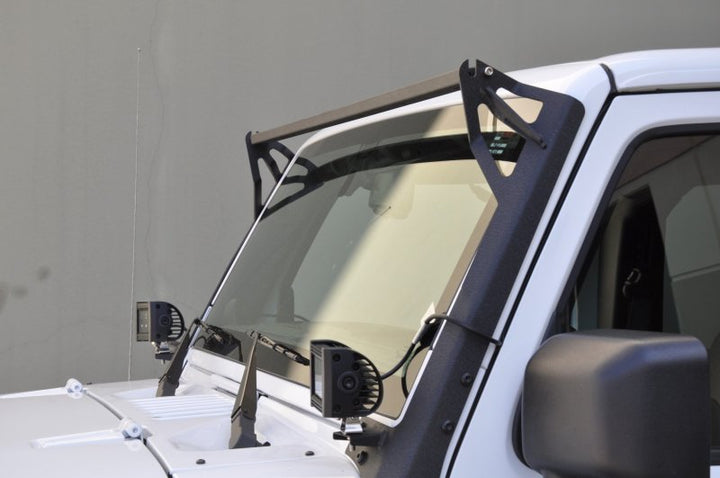 DV8 Offroad 07-18 Jeep Wrangler JK Over Windshield 50in Light Bar Mount - Black Steel - Premium Light Mounts from DV8 Offroad - Just 719.48 SR! Shop now at Motors