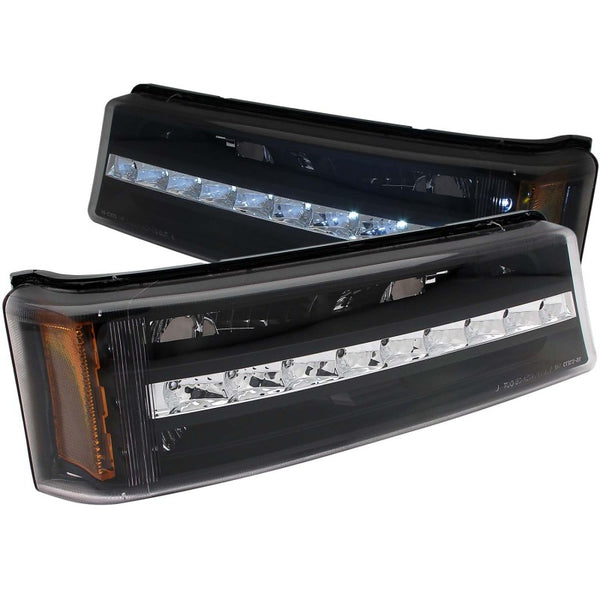 ANZO 2003-2006 Chevrolet Silverado 1500 LED Parking Lights Black w/ Amber Reflector - Premium Lights Corner from ANZO - Just 947.68 SR! Shop now at Motors