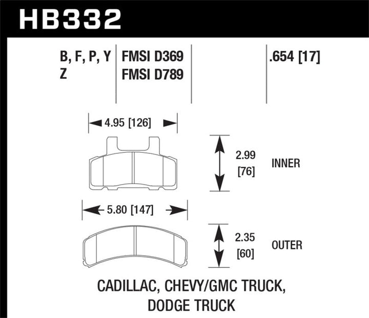 Hawk 99-00 Cadillac Escalade / 88-91 Ford C1500 EC / 92-99 C1500 All Cab Front LTS Street Brake Pads - Premium Brake Pads - OE from Hawk Performance - Just 415.77 SR! Shop now at Motors