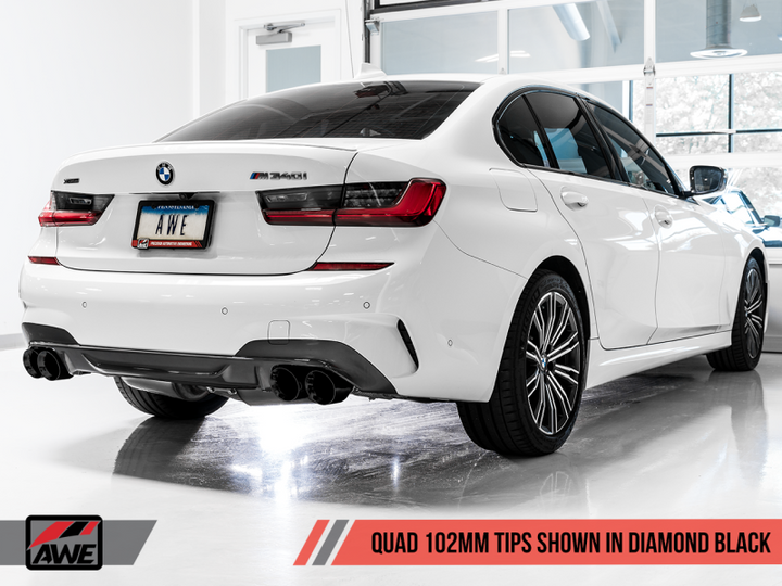 AWE Tuning 2019+ BMW M340i (G20) OE-Config-To-Quad Tip Conversion Kit - Diamond Black Tip - Premium Catback from AWE Tuning - Just 2708.25 SR! Shop now at Motors