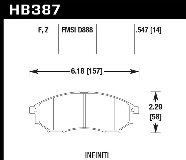 Hawk 06-09 350z/ 05-08 G35 w/o Brembo Performance Ceramic Street Front Brake Pads - Premium Brake Pads - Performance from Hawk Performance - Just 358.39 SR! Shop now at Motors