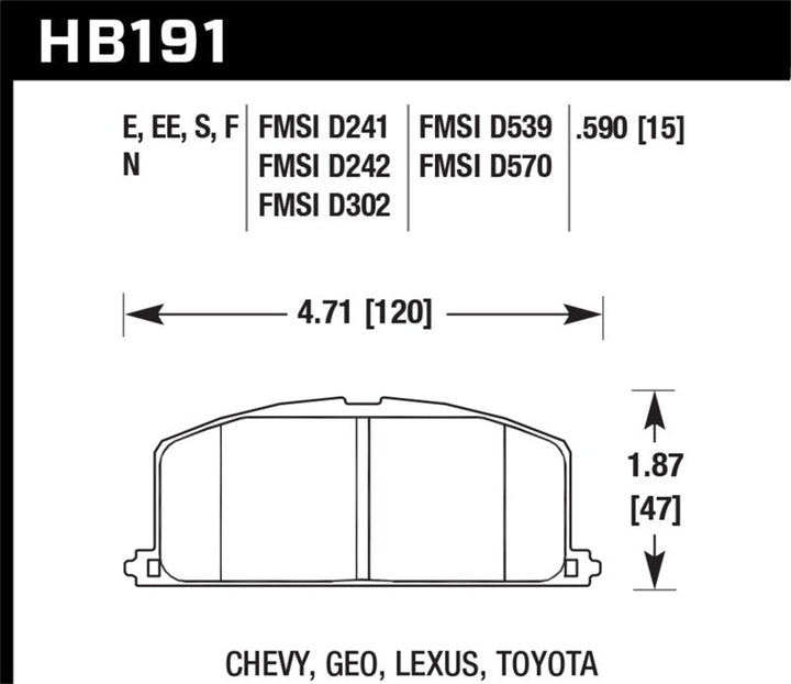 Hawk 86-88 Chevy Nova / 90-92 Geo Prizm GSI / 90-92 Prizm LSI / Toyota (Various) Race Front Brake Pa - Premium Brake Pads - Racing from Hawk Performance - Just 662.54 SR! Shop now at Motors