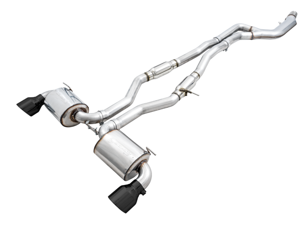 AWE 2020 Toyota Supra A90 Resonated Touring Edition Exhaust - 5in Diamond Black Tips - Premium Catback from AWE Tuning - Just 9339.04 SR! Shop now at Motors