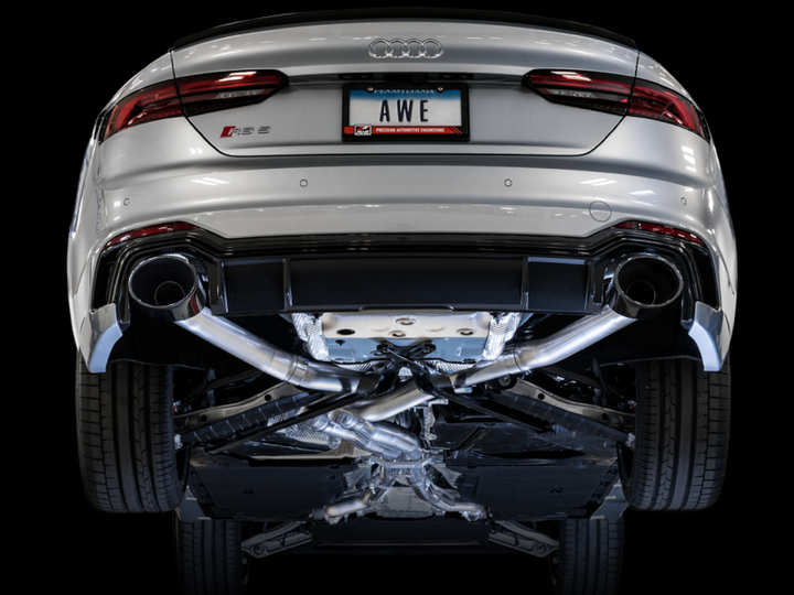 AWE Tuning Audi B9 RS5 Track Edition Exhaust w/ Diamond Black RS Tips - Premium Catback from AWE Tuning - Just 9339.04 SR! Shop now at Motors