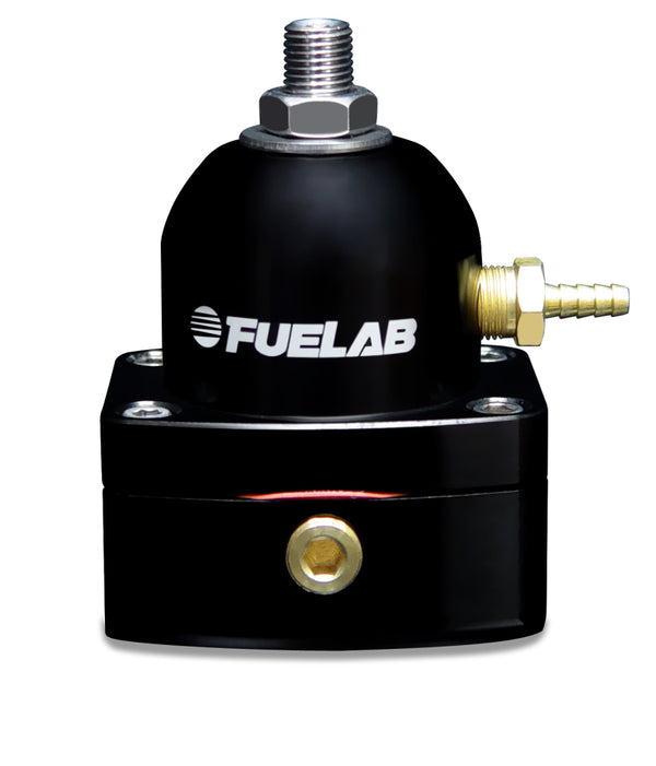 Fuelab 545 EFI Adjustable Mini FPR In-Line 90-125 PSI (1) -6AN In (1) -6AN Return - Black