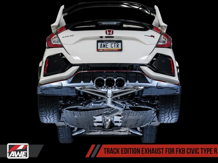 AWE Tuning 2017+ Honda Civic Type R Track Edition Exhaust w/Front Pipe & Triple Diamond Black Tips - Premium Catback from AWE Tuning - Just 5211.76 SR! Shop now at Motors