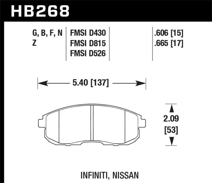 Hawk 03-04 G35/03-05 G35X/ 02-05 350z w/o Brembo HPS Street Front Brake Pads - Premium Brake Pads - Performance from Hawk Performance - Just 469.85 SR! Shop now at Motors