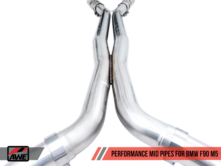 AWE Tuning 18-19 BMW F90 M5 Non-Resonated Performance Mid Pipes - Premium Connecting Pipes from AWE Tuning - Just 3911.58 SR! Shop now at Motors