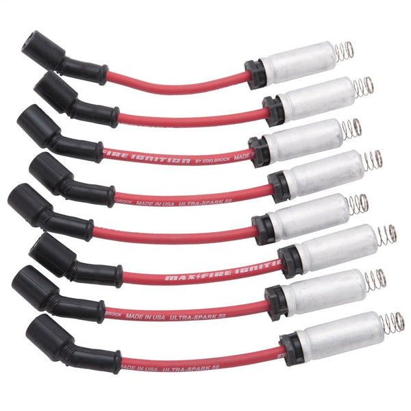Edelbrock Spark Plug Wire Set Ls Kit w/ Metal Sleeves 99-15 50 Ohm Resistance Red Wire (Set of 8) - Premium Spark Plug Wire Sets from Edelbrock - Just 378.69 SR! Shop now at Motors