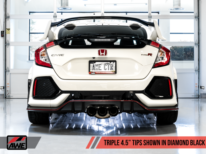 AWE Tuning 2017+ Honda Civic Type R Touring Edition Exhaust w/Front Pipe & Triple Diamond Black Tips - Premium Catback from AWE Tuning - Just 5777.78 SR! Shop now at Motors